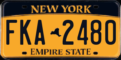 NY license plate FKA2480