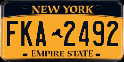 NY license plate FKA2492