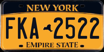 NY license plate FKA2522