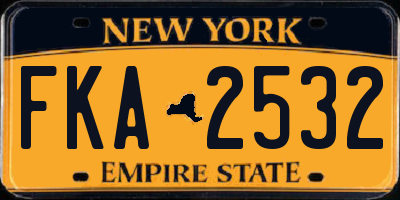 NY license plate FKA2532