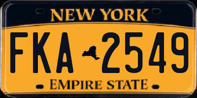 NY license plate FKA2549