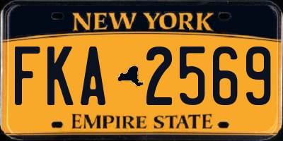 NY license plate FKA2569