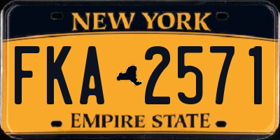 NY license plate FKA2571