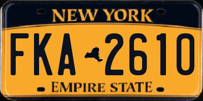 NY license plate FKA2610