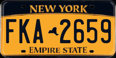NY license plate FKA2659