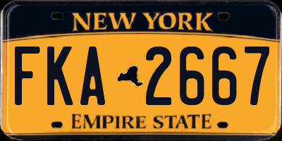 NY license plate FKA2667