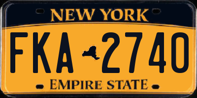 NY license plate FKA2740