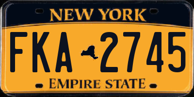 NY license plate FKA2745