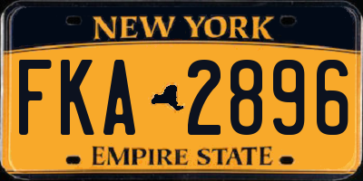 NY license plate FKA2896
