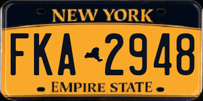 NY license plate FKA2948