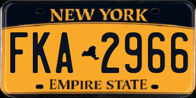 NY license plate FKA2966