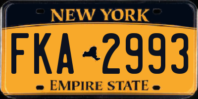 NY license plate FKA2993