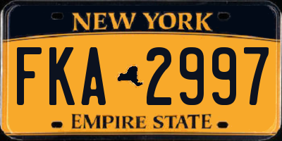 NY license plate FKA2997