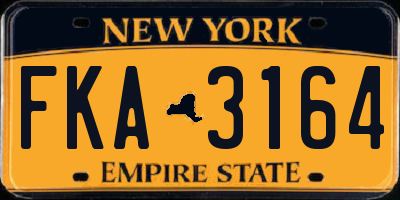 NY license plate FKA3164