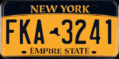 NY license plate FKA3241
