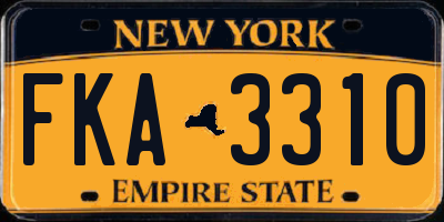NY license plate FKA3310