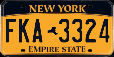 NY license plate FKA3324