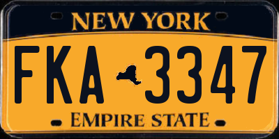 NY license plate FKA3347