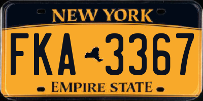 NY license plate FKA3367