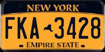 NY license plate FKA3428