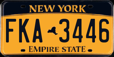 NY license plate FKA3446