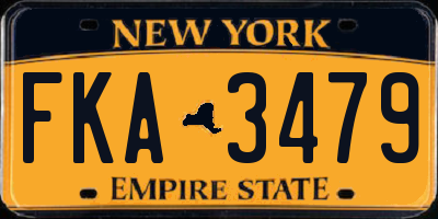 NY license plate FKA3479