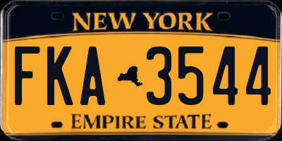 NY license plate FKA3544