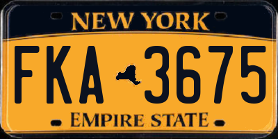 NY license plate FKA3675