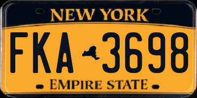 NY license plate FKA3698