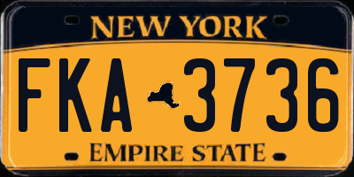 NY license plate FKA3736