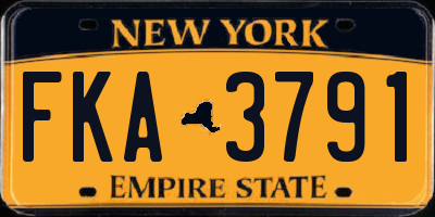NY license plate FKA3791