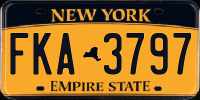 NY license plate FKA3797