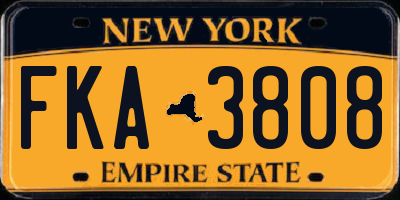 NY license plate FKA3808