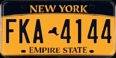 NY license plate FKA4144