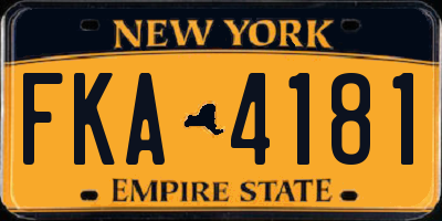 NY license plate FKA4181