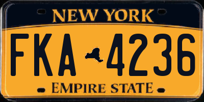 NY license plate FKA4236