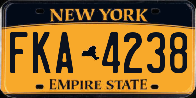 NY license plate FKA4238