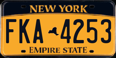 NY license plate FKA4253