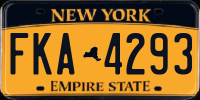 NY license plate FKA4293