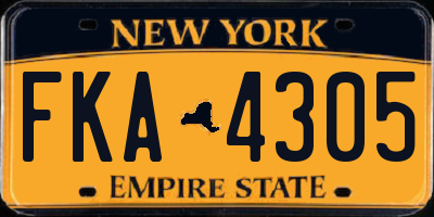 NY license plate FKA4305
