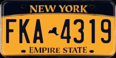 NY license plate FKA4319