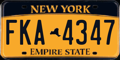 NY license plate FKA4347