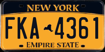 NY license plate FKA4361