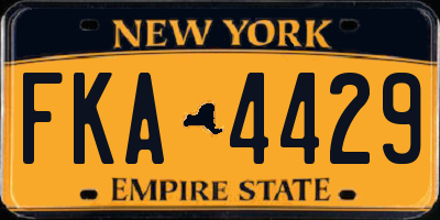 NY license plate FKA4429