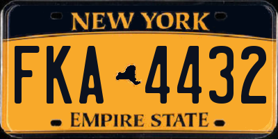 NY license plate FKA4432