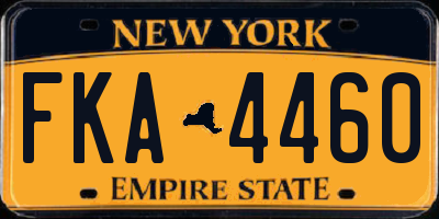 NY license plate FKA4460