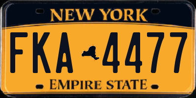 NY license plate FKA4477