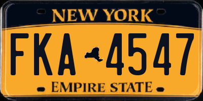 NY license plate FKA4547