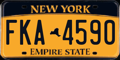 NY license plate FKA4590
