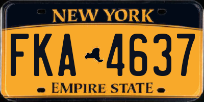NY license plate FKA4637